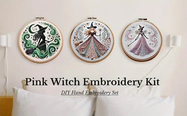 Halloween Stickerei - Baumwoll Hexendesign Kit