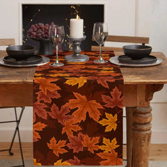Ahornblatt Leinen Tischläufer – Landhausstil – 150x33cm