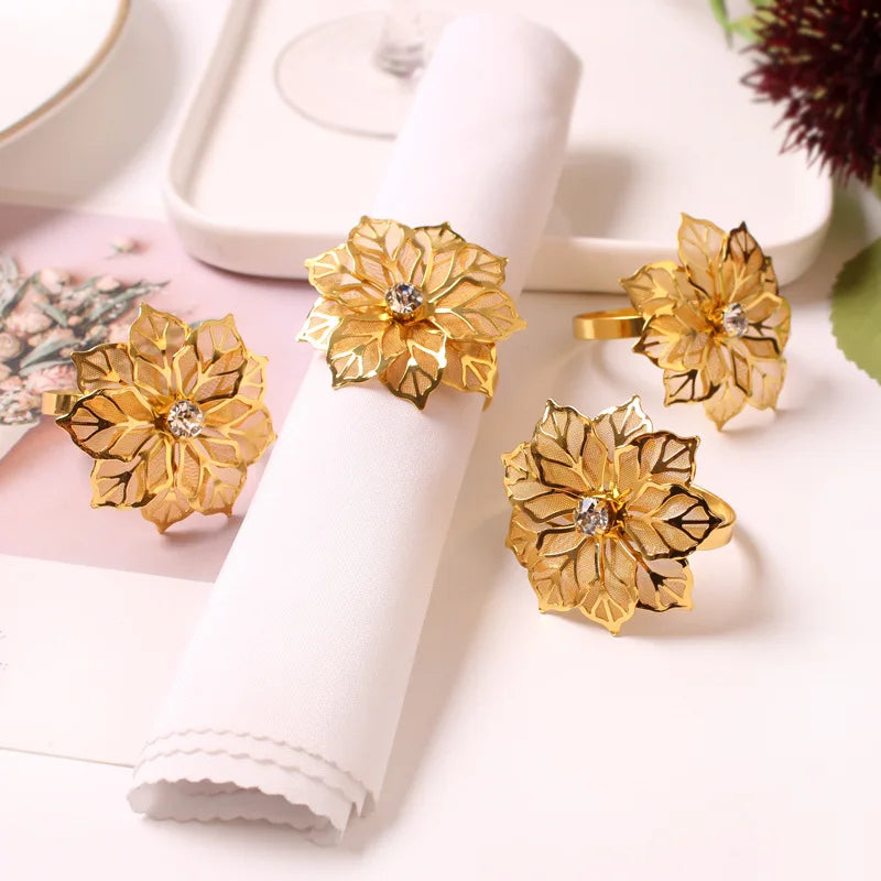 Serviettenringe – Florales Strass-Design – Hochzeitsdekor