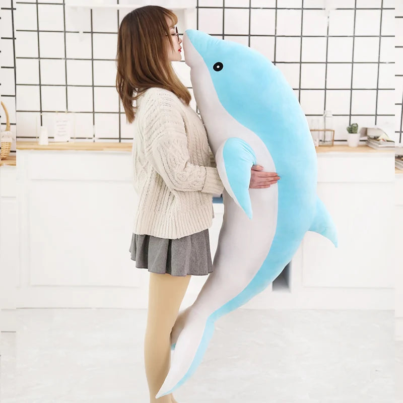 Delfin Plüschkissen – Weiches Plüsch & Baumwolle, 30-140cm