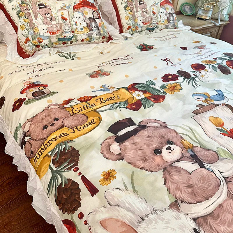 100% Baumwolle Bettdeckenbezug – Cartoon Prinzessin Stil – Twin, Queen, Double