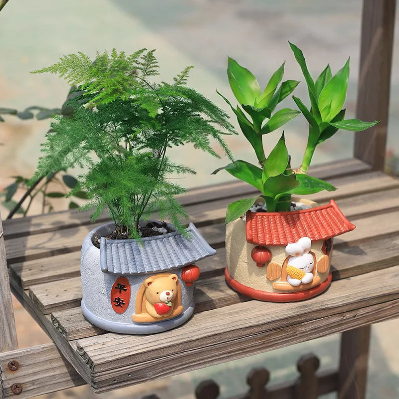 Pflanzgefäss - Cartoon-Design aus Resin - Schreibtisch-Deko