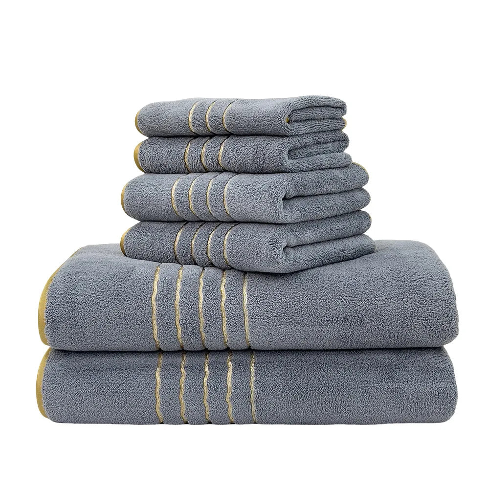 Velour Handtuchset – Sanft, Schnell Trocknend – 70x140 cm