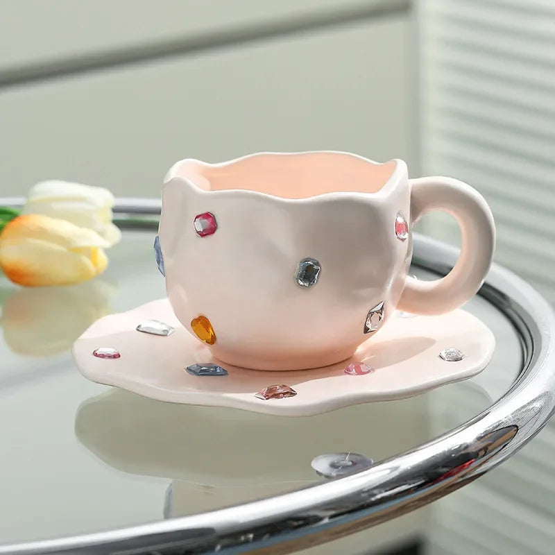 Keramik Kaffeetassen Set - Light Luxury Design - 320ML