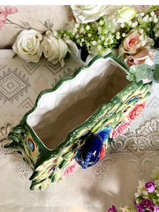 Keramikvase – Pastoral Handbemalt Pfingstrose – 28x14x23cm