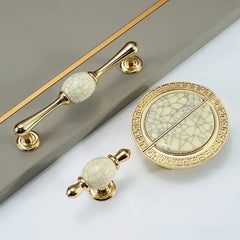 Vintage Türgriffe aus Zinklegierung – Gold, Weiss, Massivholz