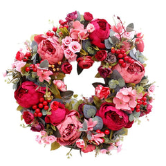 Kunstblumenkranz – Seidenpfingstrose – 40cm, Aussen/Innen