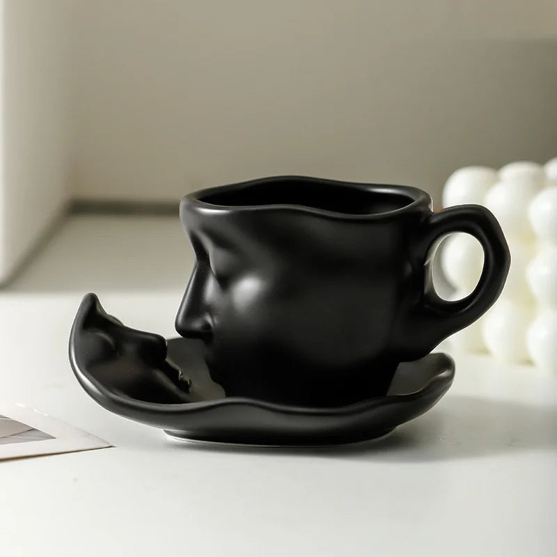 Keramik Face Kiss Tasse – Porzellan Handgriff Set