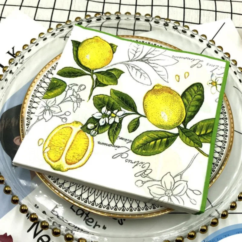 Papier Servietten – Zitronendesign – 33*33cm