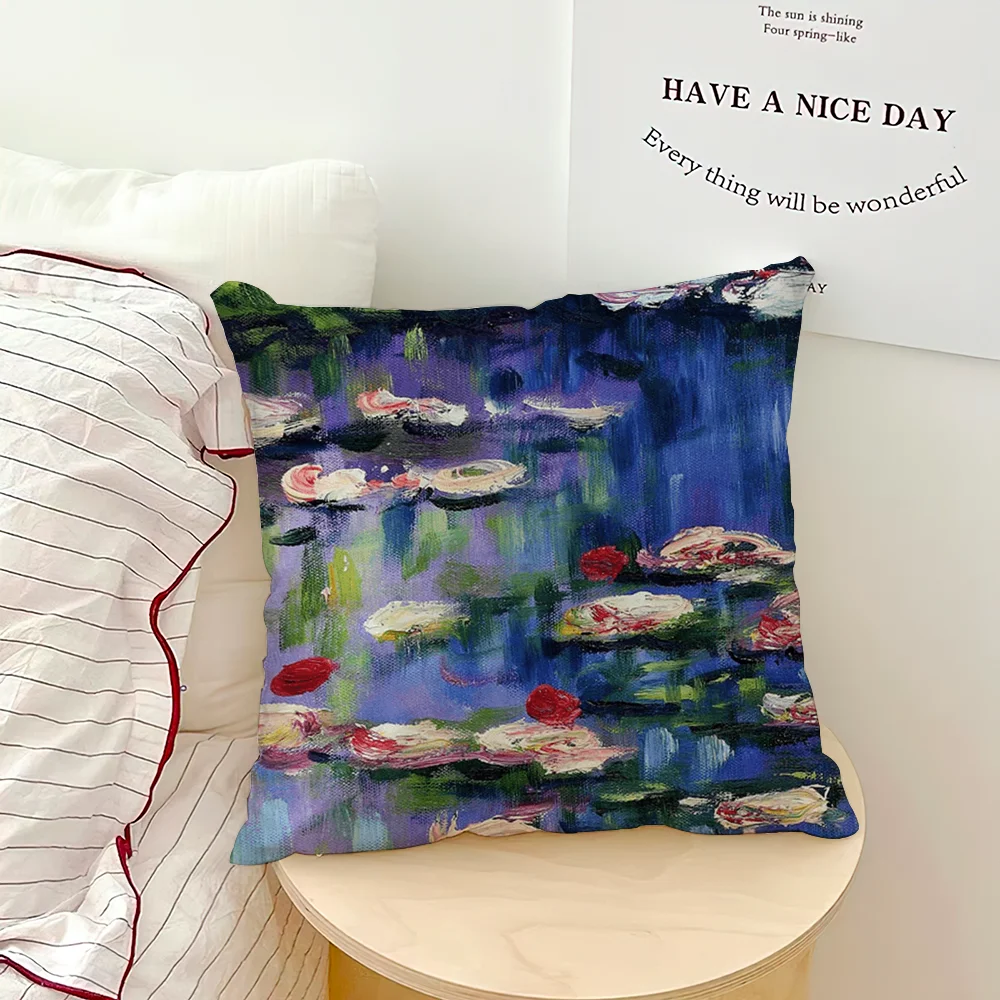 Wasserlilien Kissen – Kunst Design 45x45CM
