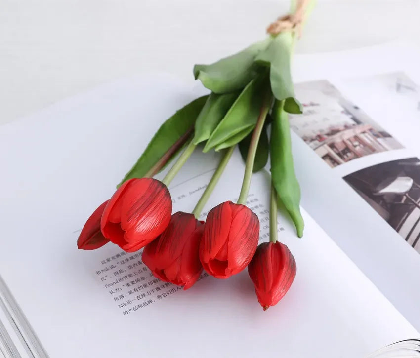 Tulpenstrauss – Realistische Latexblumen – Hochzeit & Wohndekor