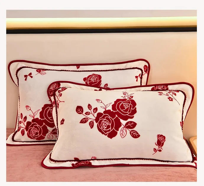 Luxus Fleece Bettwäsche in Champagner Grau, Grösse King 4 Teile 220x240cm