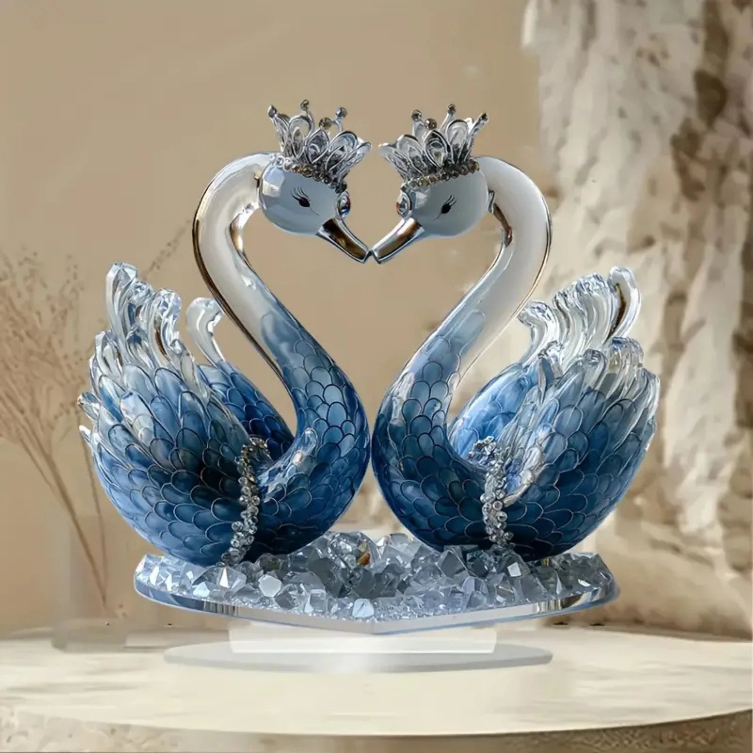 Bunte Schwanenstatue – Acryl Design – Ideal für Zuhause oder Café