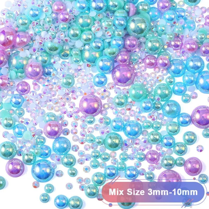 Bunte Perlharze – Elegantes Halb-Rund Design
