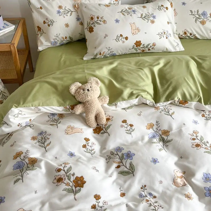Florale Bettwäsche – Moderne Mikrofaser – Queen Grösse