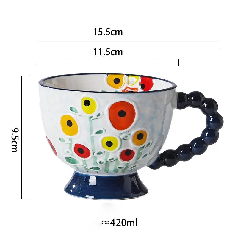 Handbemalte Keramiktassen – Süss & Grosse Kapazität