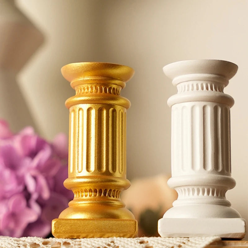 Griechischer Säulen Kerzenhalter – Polyresin Design – Wohndeko