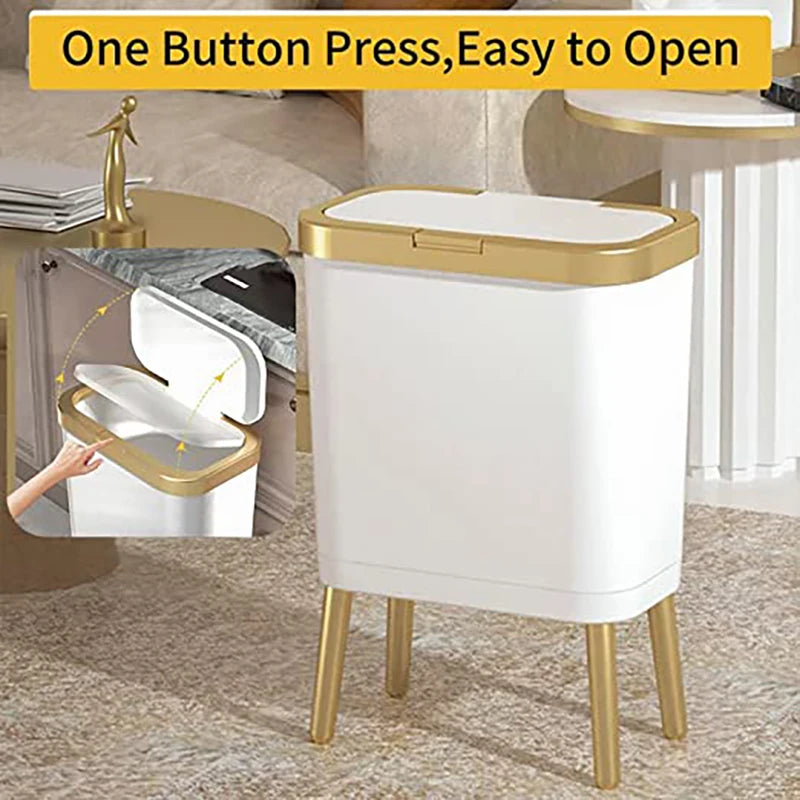 Luxuriöser Goldener Abfalleimer – Modernes Design mit Deckel