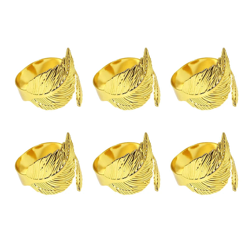 Serviettenringe – Glänzendes Metall – Set aus 6