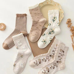 Retro-Stil Socken – Dicke Strick- – 5er Set