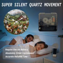 Rustikale Holz-Wanduhr – Bergdesign – 12 Zoll