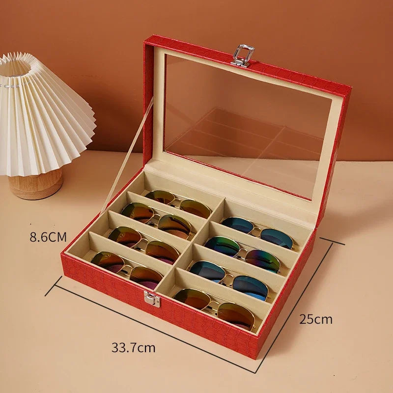 Sonnenbrillen Aufbewahrungsbox – Vintage Leder – 35x35x10cm