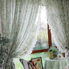 Florale Vorhänge – Vintage-Spitze – W200 x H140 CM