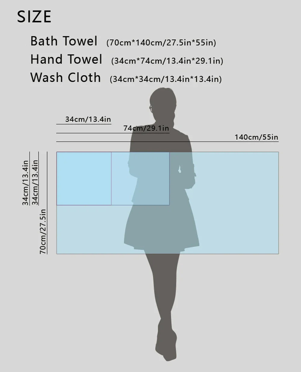 Luxuriöses Baumwolle Badeset in unifarbenem Design, 6-teilig