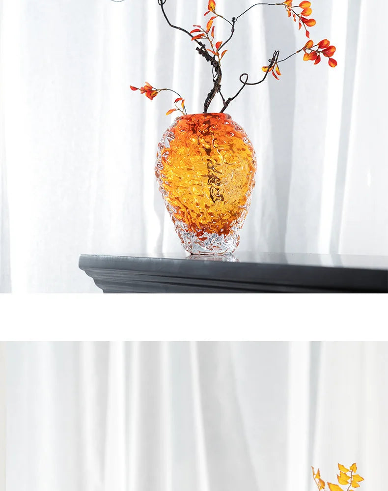 Bernstein Glasvase – Modernes Design – Tischdeko