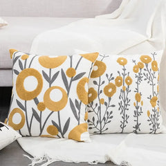 Boho Kissenbezug – Florale Baumwolle – 450mm x 450mm