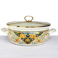 Emaille-Kochtopf – Stilvoller Glasdeckel – Mehrere Grössen