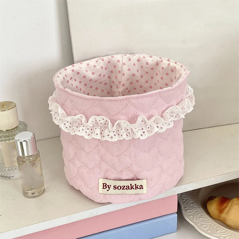 Stoff-Aufbewahrungskorb - Boho Design - 15x14cm