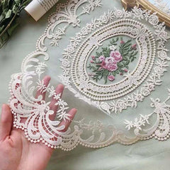 Runde Spitzentischdecke – Moderner Stil – 43x30cm
