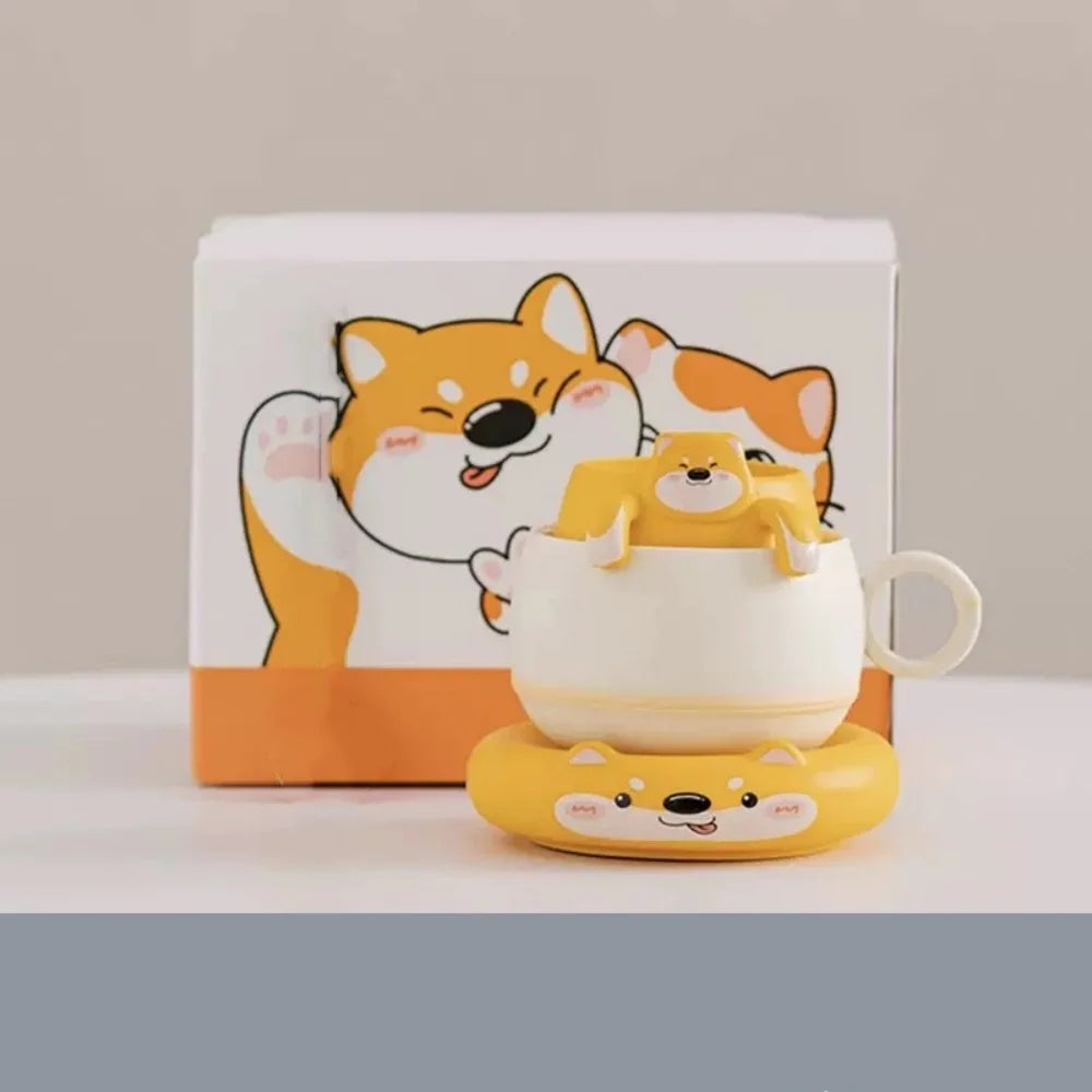 Cartoon-Hund Becher – Porzellan mit Löffel – 210ml