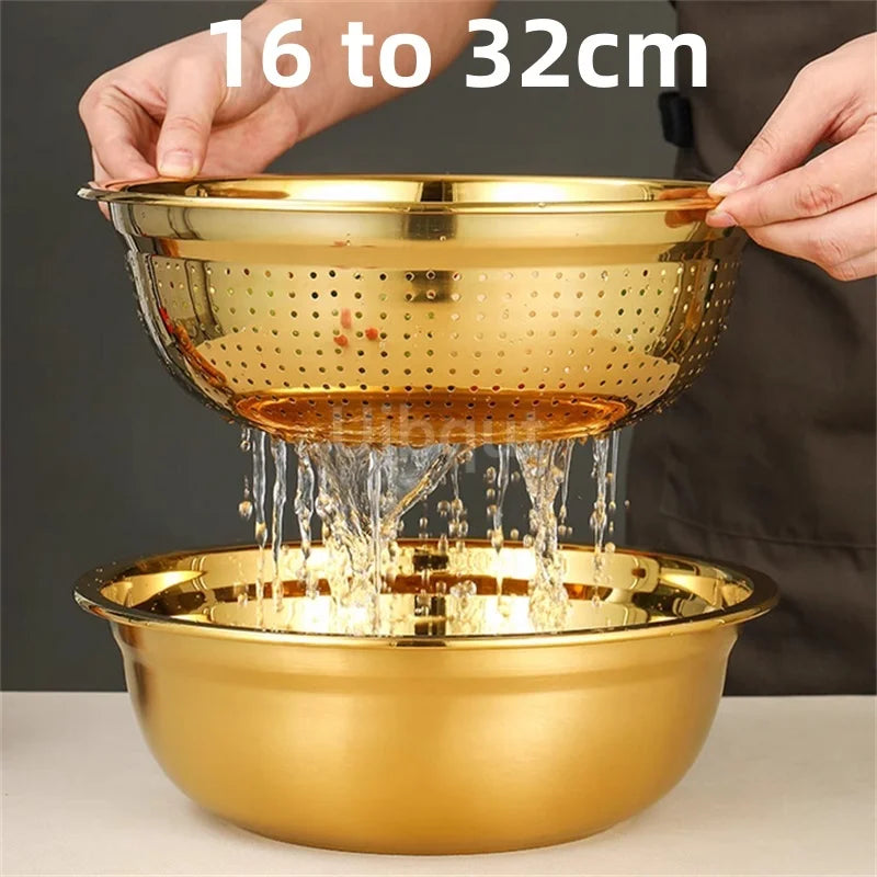 Sieb – Goldener Edelstahl – Verschiedene Grössen