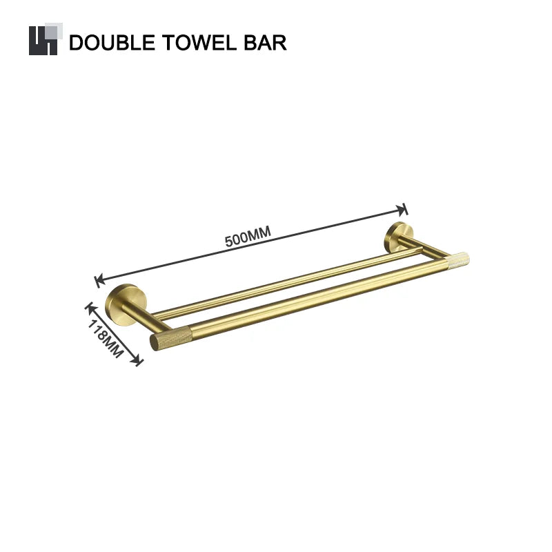 Badezimmer Hardware Set – Gebürstetes Gold – Wandmontage