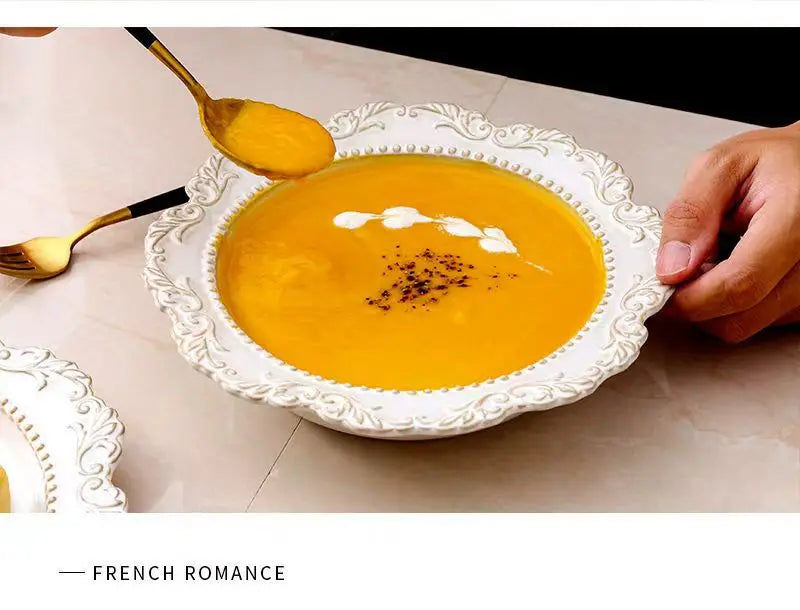 Keramik Westliche Küche Teller – Französisches Retro Relief – Versch. Grössen