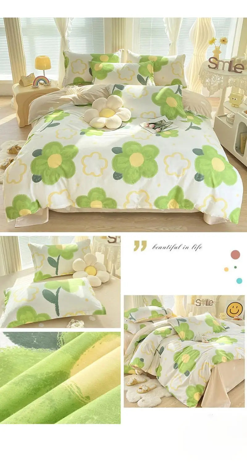 Baumwollbettwäsche – Florales Design – Verschiedene Grössen