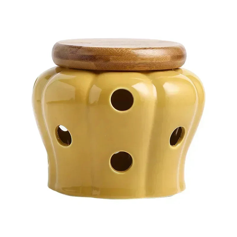 Knoblauch Vorratsdose – Keramik Kürbis – Küchen Deko
