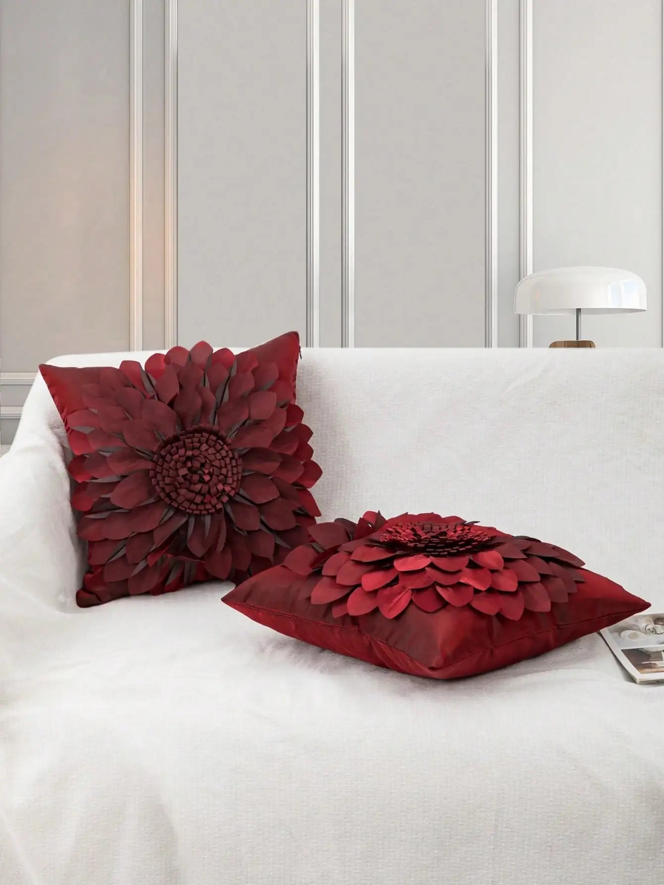 Chrysanthemen-Kissenbezüge – 3D-Blumendesign – 45x45cm