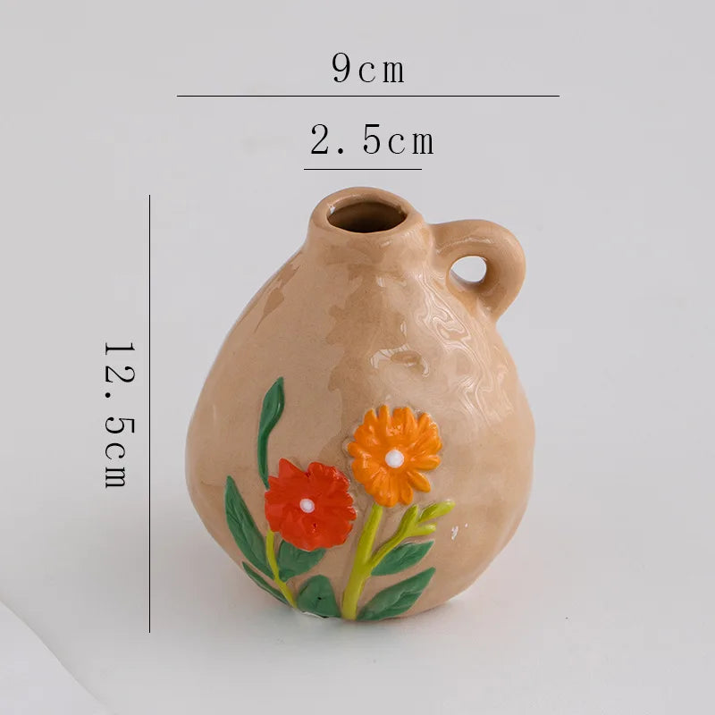 Keramikvase – Chinesisches Retro-Design – Handbemalt