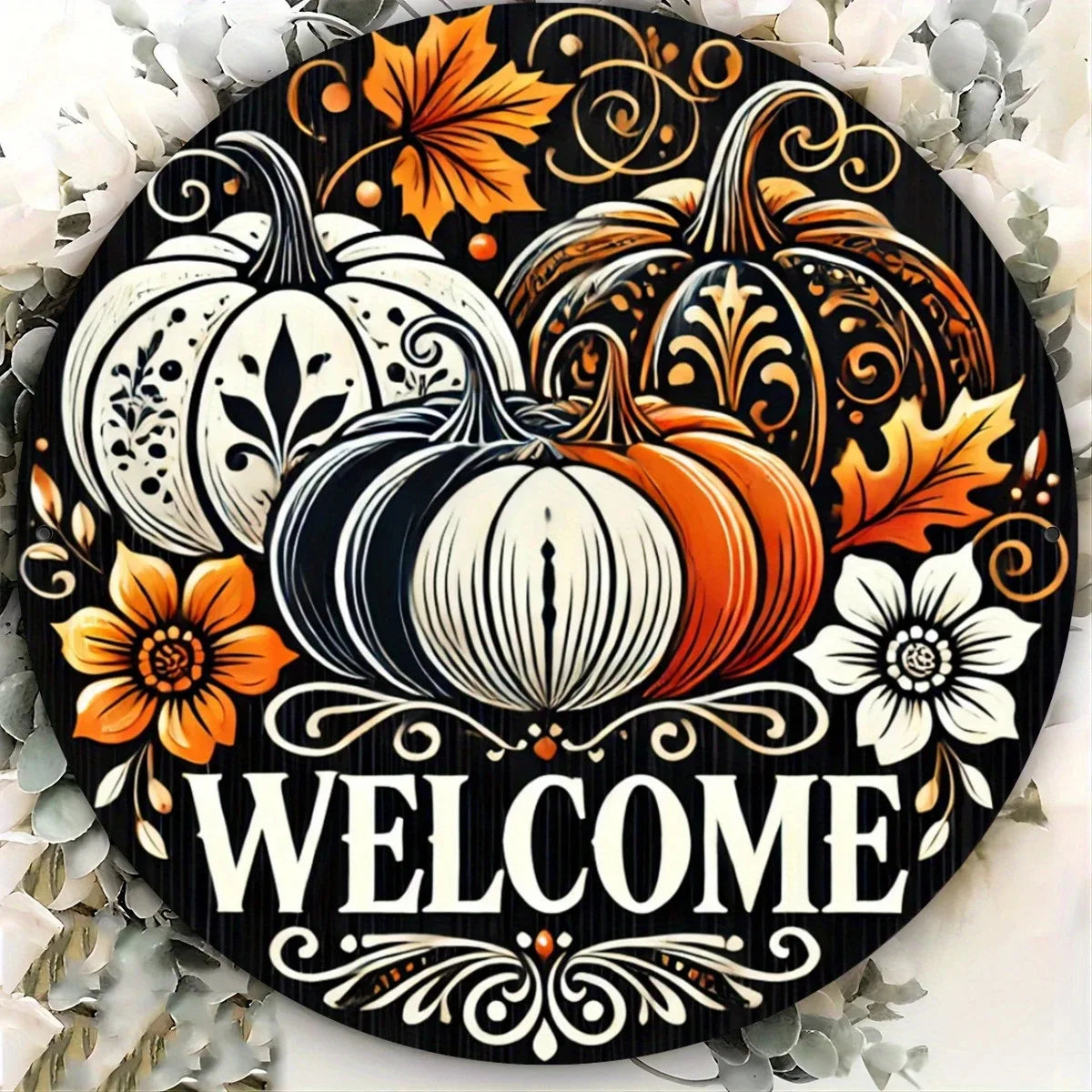 Halloween-Dekor – Rundes Holzschild – Innen & Aussen