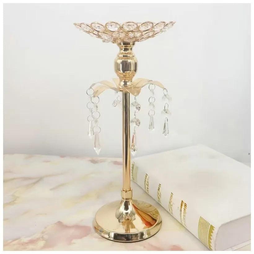 Goldener Kristallkerzenhalter – Europäischer Stil – 20-30CM
