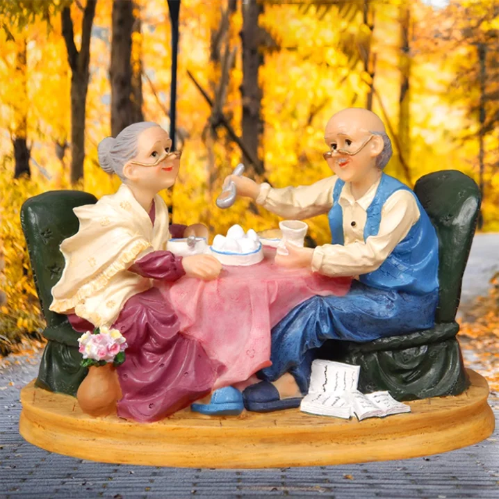 Moderne Resin-Statue – Grosseltern Edition