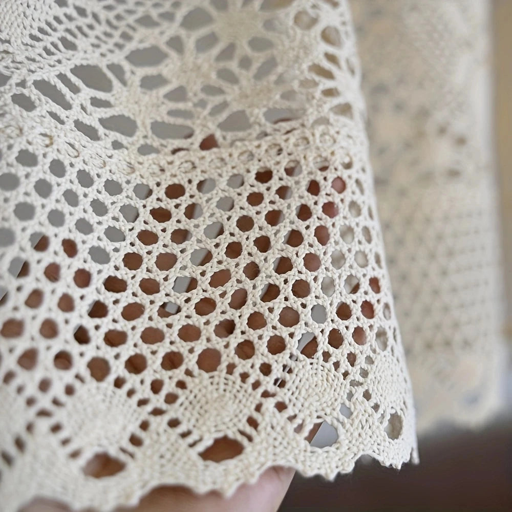 Vintage Tüllvorhang – Baumwoll-Leinen – Für Küche