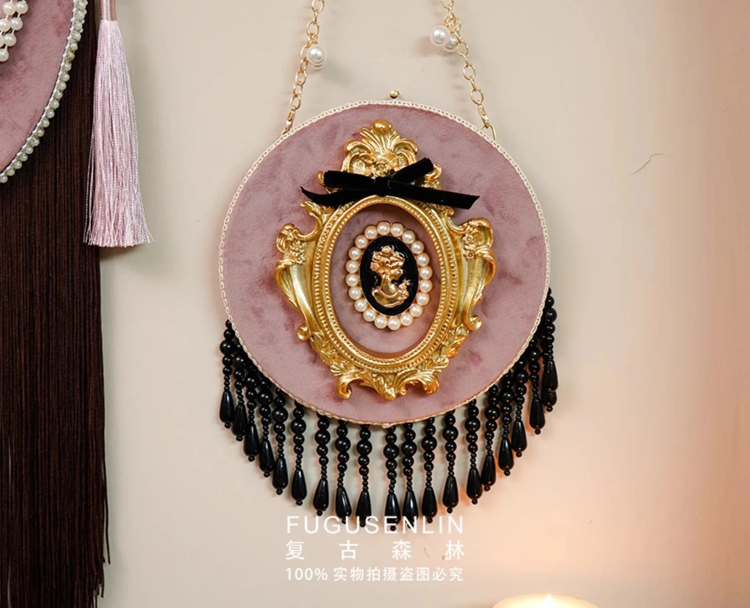 Vintage Samt Wandkunst – Unregelmässiges Rahmen-Design