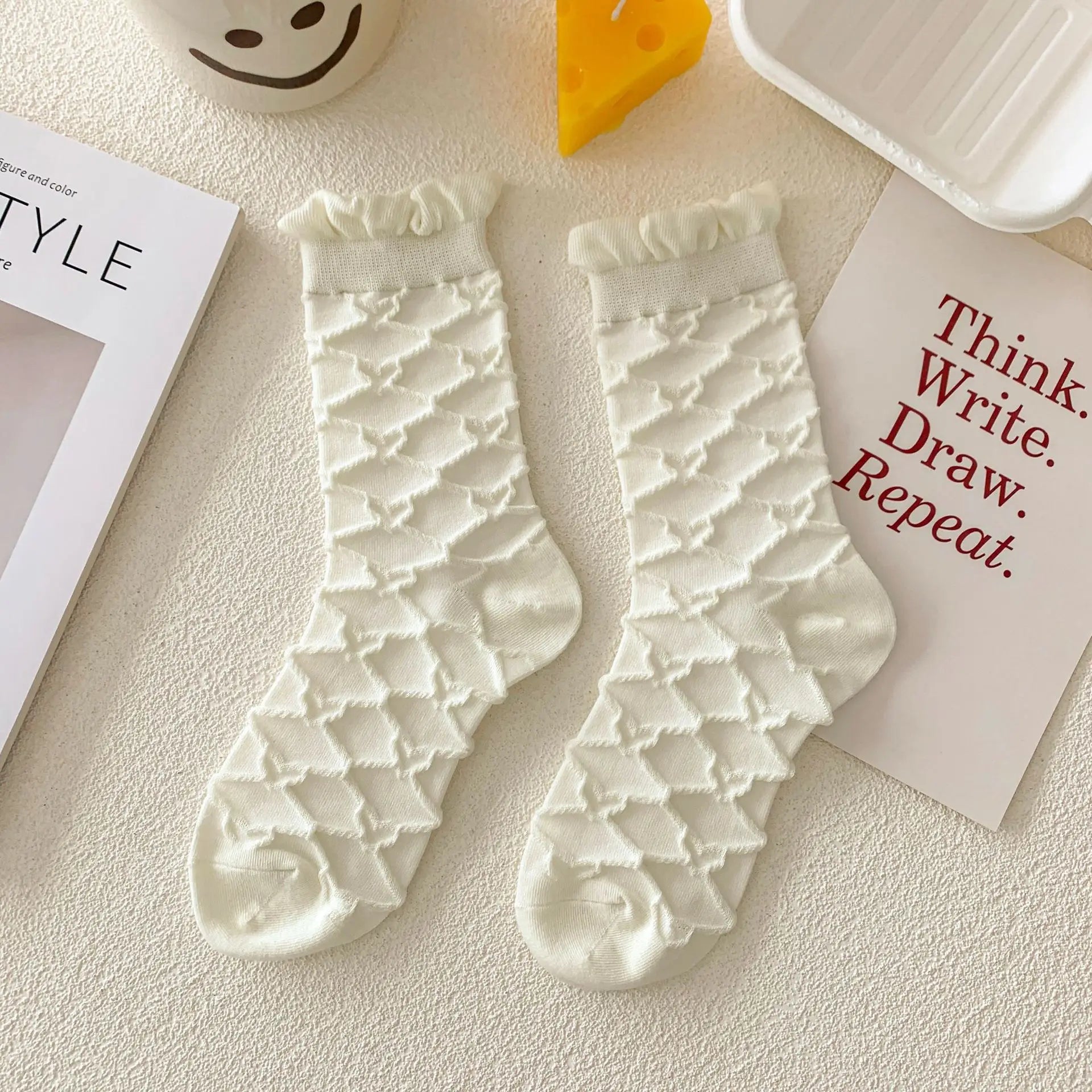 Blumenmuster Socken – Weiches atmungsaktives Set