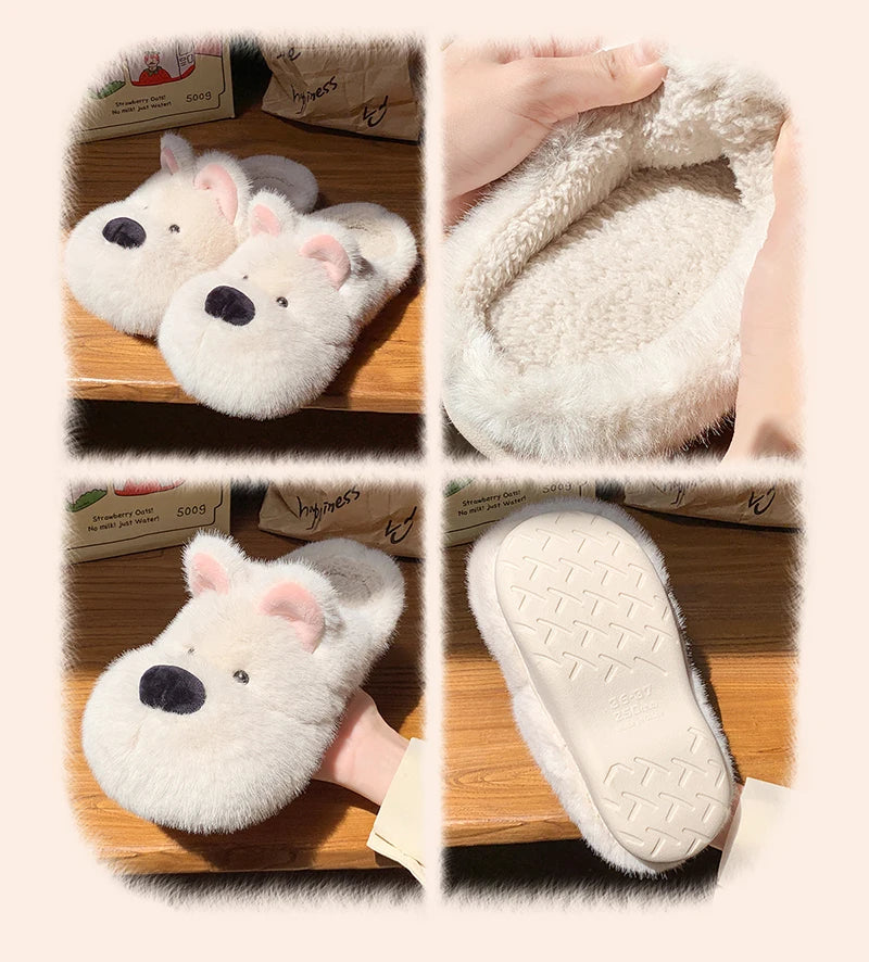 Fluffy Dog Hausschuhe – Kunstfell Cottage Stil – Für Drinnen
