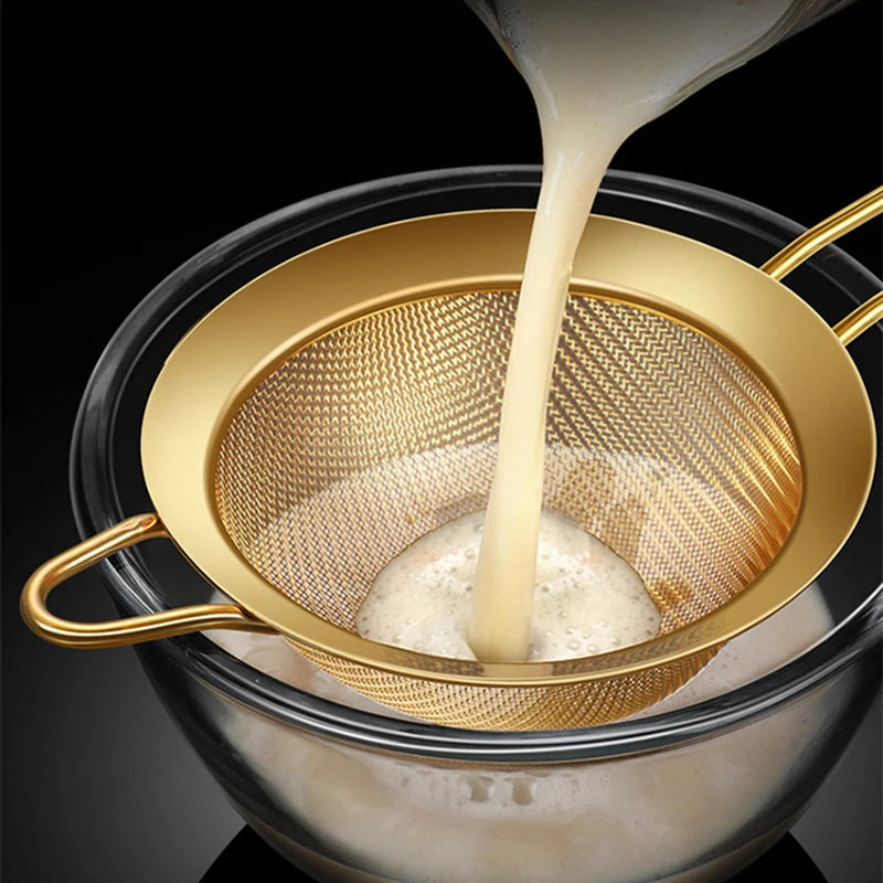 Feinmaschiges Sieb – Gold-Edelstahl – 3 Grössen