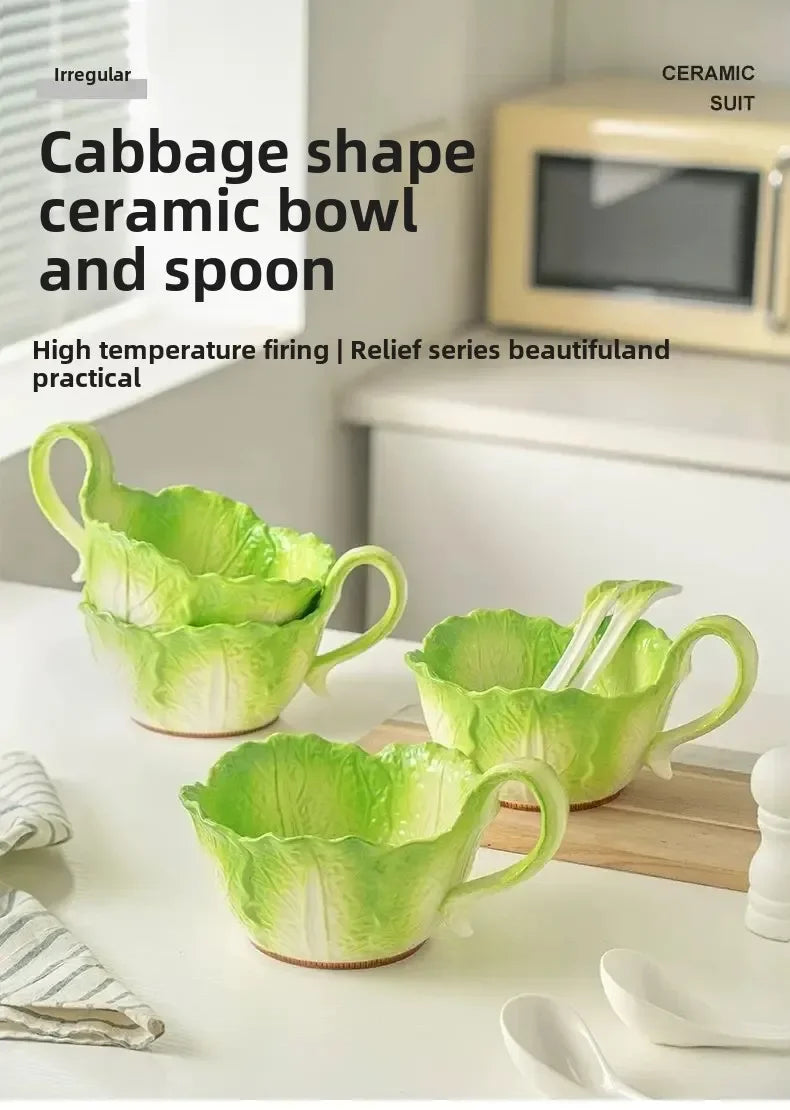 Kreative Keramikschale – Jade-Kohl-Design